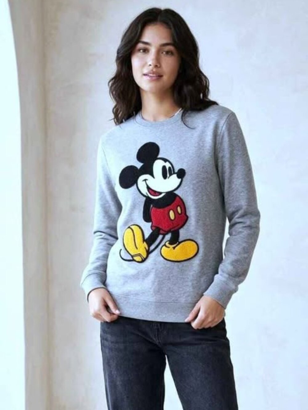 Disney mickey mouse embroidered sweatshirt
